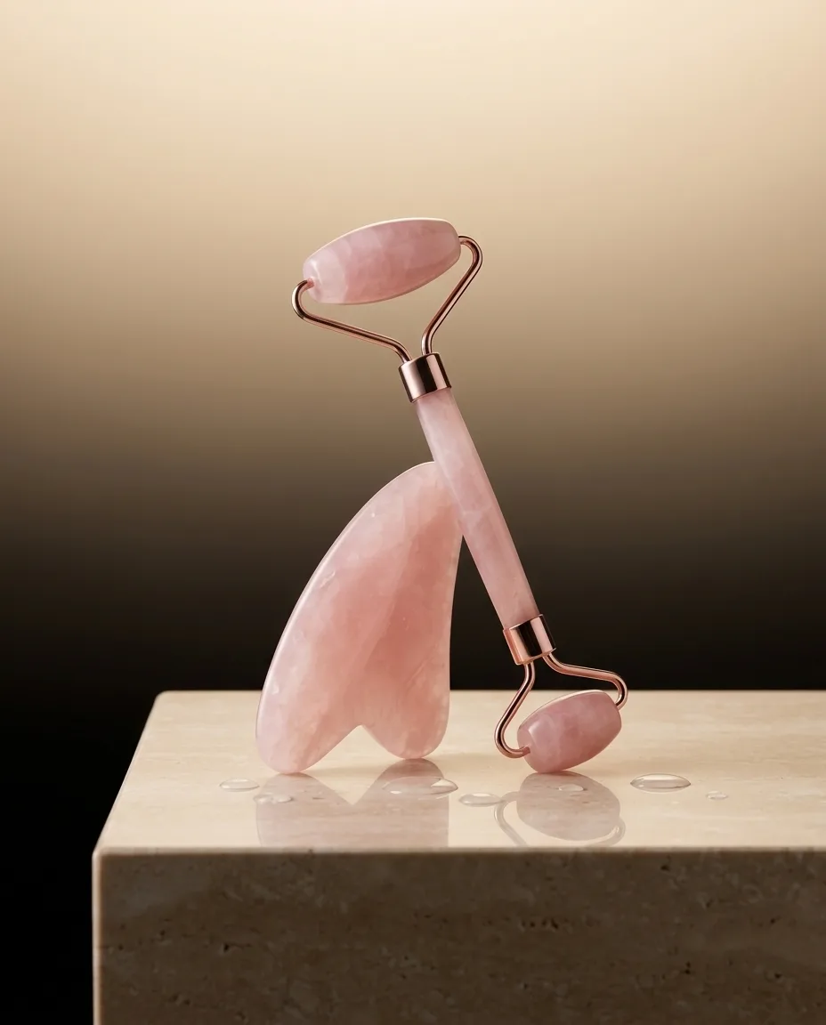 Rosé Quartz Ritueel Set — editorial render